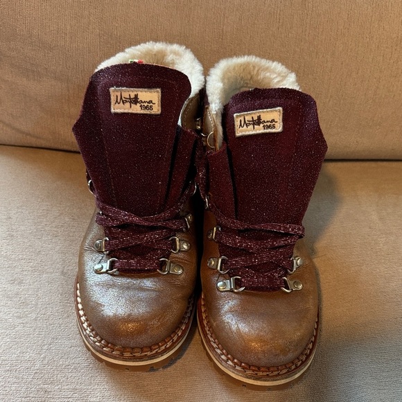 Women's Ankle Boots in Burgundy and Brown - Picture 2 of 14